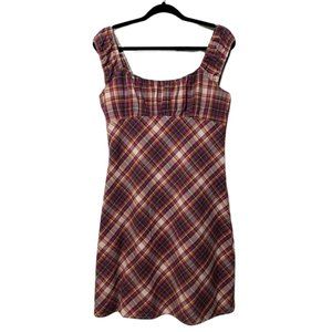 Faith Passion Plaid Lightweight Lined Sleeveless A-Line Summer Dress